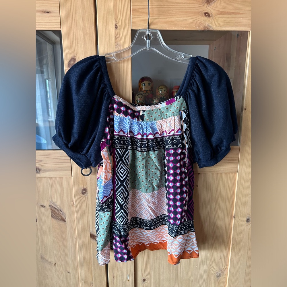 Anthropologie Maeve Patchwork Print Top XS